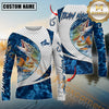 Maxcorners Walleye Fishing Blue Wave Dynamic Sport Jersey Personalized Name, Team Name 3D All Over Printed Clothes (8 Fish Species)
