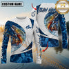 Maxcorners Walleye Fishing Blue Wave Dynamic Sport Jersey Personalized Name, Team Name 3D All Over Printed Clothes (8 Fish Species)