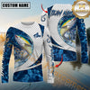 Maxcorners Walleye Fishing Blue Wave Dynamic Sport Jersey Personalized Name, Team Name 3D All Over Printed Clothes (8 Fish Species)