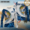 Maxcorners Walleye Fishing Blue Wave Dynamic Sport Jersey Personalized Name, Team Name 3D All Over Printed Clothes (8 Fish Species)