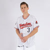Maxcorners Custom White Black Pinstripe Red-Black Authentic Baseball Jersey LM2605