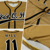 Maxcorners Custom Old Gold Black-White Authentic Baseball Jersey LM2605
