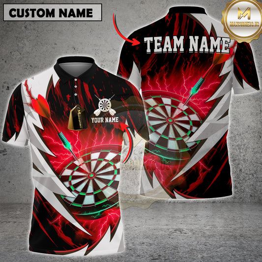 Maxcorners Dart Shirt Electric Lightning Design Multicolor Options Personalized Name, Team Name 3D Shirt (4 Colors)