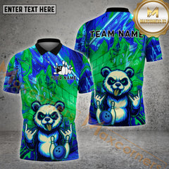 Cool Panda Bowling Jersey – Custom Graffiti Bowling Shirt with Personalized Name & Team, Neon Style