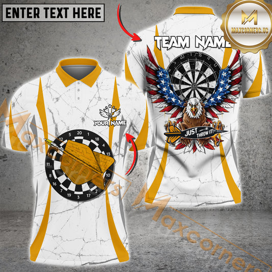 Maxcorners Darts Shirt American Eagle Marble Style Multicolor Options Personalized Name, Team Name 3D Shirt (4 Colors)