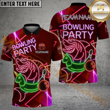 Maxcorners Bowling Jersey Funny Shark Unicorn Float Bowling Party Neon Style Multicolor Options Personalized Name, Team Name 3D Shirt (4 Colors)