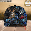 Maxcorners Deer Hunting American Flag Camo Multicolor Options Personalized Name 3D Cap