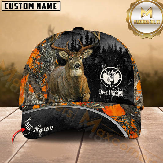 Maxcorners Deer Hunting Forest Camo Multicolor Options Personalized Name 3D Cap