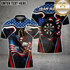 Maxcorners Eagle Dartboard American Flag Multicolor Options Personalized Name, Team Name 3D Shirt