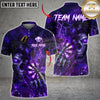 Maxcorners darts shirt with dark skeleton and dartboard lightning design, custom unisex 3D polo for teams