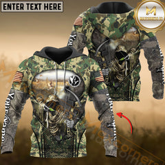 Maxcorners Duck Hunting Hoodie Camo Grim Reaper Bow Hunter Multioptions Custom Name Shirt 3D All Over Printed Clothes