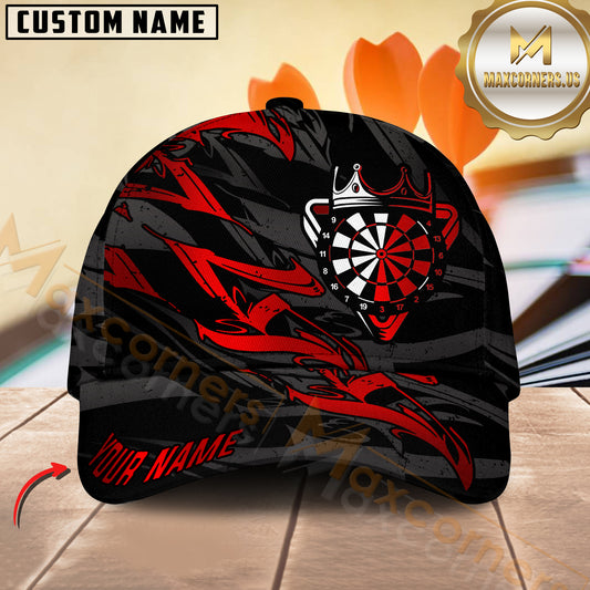 Maxcorners Darts Golden Crown Abstract Multicolor Options Personalized Name 3D Cap (5 Colors)
