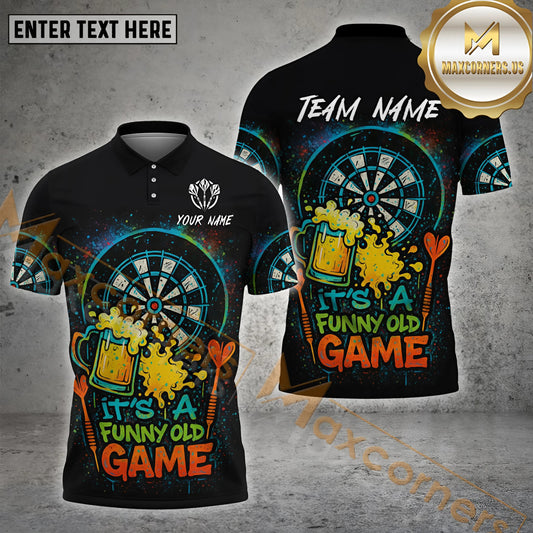 Maxcorners Funny Beer Darts Old Game Multicolor Options Personalized Name, Team Name 3D Shirt (4 Colors)