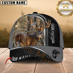 Maxcorners Deer Hunting Antler Buck Woodland Style Multicolor Options Personalized Name 3D Cap
