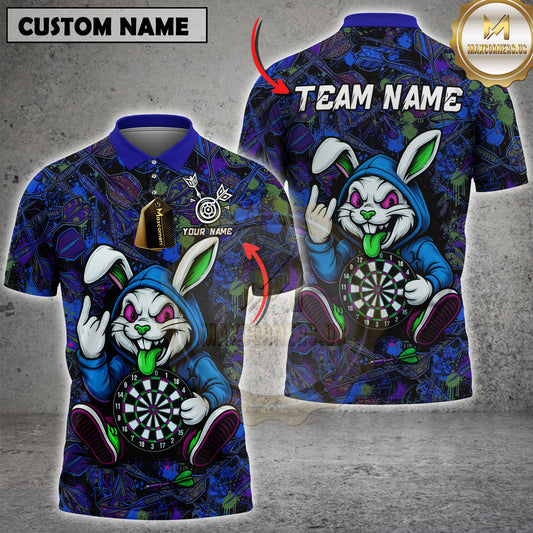 Maxcorners Darts Urban Crazy Bunny Multicolor Options Personalized Name, Team Name 3D Shirt (4 Colors)