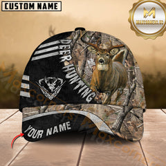 Maxcorners Hunting Deer Camo Woods Multicolor Options Personalized Name 3D Cap