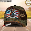Maxcorners Hunting Deer American Flag Rifle Multicolor Options Personalized Name 3D Cap