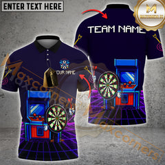Maxcorners Darts Shirt Arcade Machine Design 8-bit Retro Style Personalized Name, Team Name 3D Shirt