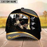 Maxcorners Forest Hunting Black Pattern Line Gold Mix Silver Logo Pattern Design Personalized Name 3D Cap (Deer/Moose/Elk/Turkey/Boar/Duck)