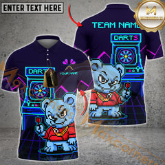 Maxcorners Darts Retro Bear Boss Personalized Name, Team Name 3D Shirt