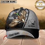 Maxcorners Hunting Grey Leather Camo Design Personalized Name 3D Cap (Deer/Moose/Elk/Turkey/Boar/Duck)