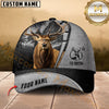 Maxcorners Hunting Grey Leather Camo Design Personalized Name 3D Cap (Deer/Moose/Elk/Turkey/Boar/Duck)