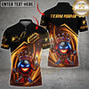 Maxcorners Bowling Shirt Crown Flame Ball Black Gold Lightning Multioptions Personalized Name, Team Name Unisex 3D Shirt (4 Colors)
