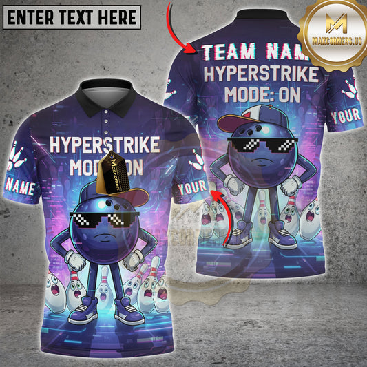 Pixel art bowling shirt with hyperstrike mode theme – custom team and name 3D jersey with vibrant colors