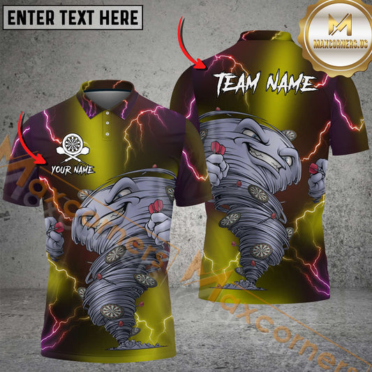 Maxcorners Darts Shirt Tornado Thunder Throw Multicolor Options Personalized Name, Team Name 3D Shirt (4 Colors)