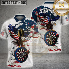 Maxcorners Eagle Dartboard Stars Stripes Patriotic Personalized Name, Team Name 3D Shirt