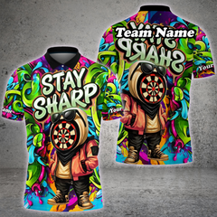 Maxcorners Dartboard Street Art Character Graffiti Multioptions Personalized Name, Team Name Unisex 3D Shirt (4 Colors)