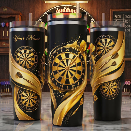 Maxcorners Darts Golden Premium Dartboard Personalized Name 3D Cup