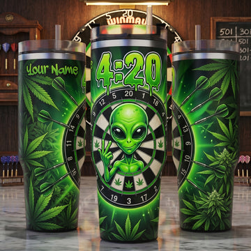 Maxcorners Darts 420 Alien Personalized Name 3D Cup