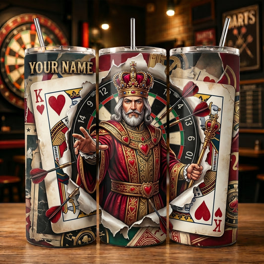 Maxcorners Darts King Of Cards Personalized Name 3D Cup