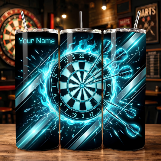 Maxcorners Darts Electric Energy Bullseye Personalized Name 3D Cup