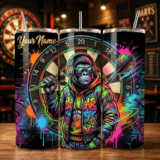 Maxcorners Darts Graffiti Monkey Personalized Name 3D Cup