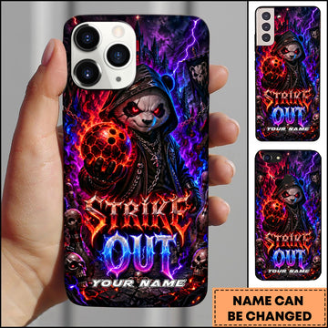 Maxcorners Gothic Bowling Dark Panda Personalized Name 3D Phone Case