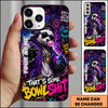 Maxcorners Bowling Panda Graffiti Multicolor Personalized Name 3D Phone Case