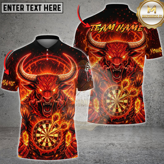 Maxcorners Bull Demon Darts Multicolor Options Personalized Name, Team Name 3D Shirt (4 Colors)
