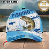 Maxcorners Fishing Splash Fish Scale Multiple Options Personalized Name 3D Cap (12 Fish Species)