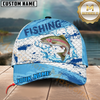 Maxcorners Fishing Splash Fish Scale Multiple Options Personalized Name 3D Cap (12 Fish Species)