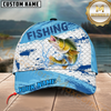Maxcorners Fishing Splash Fish Scale Multiple Options Personalized Name 3D Cap (12 Fish Species)