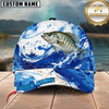 Maxcorners Fishing Ocean Wave Fish Multiple Options Personalized Name 3D Cap (12 Fish Species)