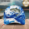 Maxcorners Fishing Ocean Wave Fish Multiple Options Personalized Name 3D Cap (12 Fish Species)
