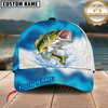 Maxcorners Fishing Water Burst Fish Multiple Options Personalized Name 3D Cap (12 Fish Species)