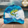 Maxcorners Fishing Water Burst Fish Multiple Options Personalized Name 3D Cap (12 Fish Species)