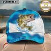 Maxcorners Fishing Water Burst Fish Multiple Options Personalized Name 3D Cap (12 Fish Species)