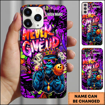 Maxcorners Gorilla Bowling Graffiti King Personalized Name 3D Phone Case