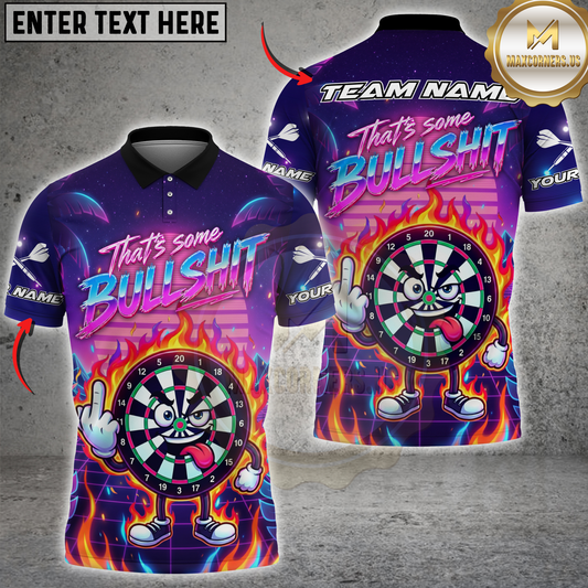 Maxcorners Funny Darts Neon Multicolor Options Personalized Name, Team Name 3D Shirt (4 Colors)