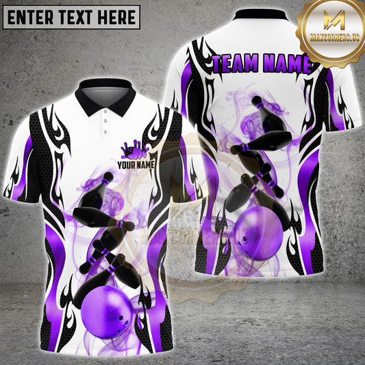 Maxcorners Bowling Luxury Ball And Pins Multicolor Options Personalized Name, Team Name 3D Shirt (4 Colors)